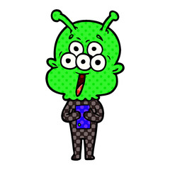 happy cartoon alien