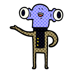 friendly cartoon alien gesturing