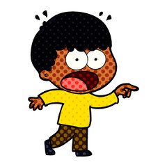 cartoon shocked man pointing