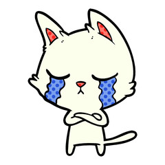 Fototapeta premium crying cartoon cat