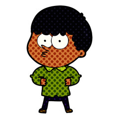 cartoon curious boy