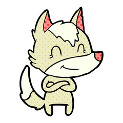 friendly cartoon wolf