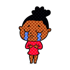 cartoon crying woman