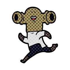 friendly cartoon alien running