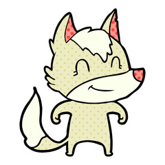friendly cartoon wolf