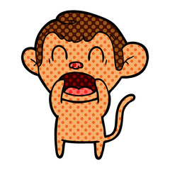 shouting cartoon monkey