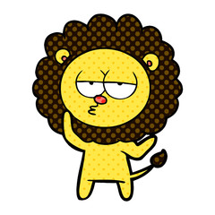 cartoon tired lion