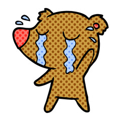 Obraz premium cartoon crying bear