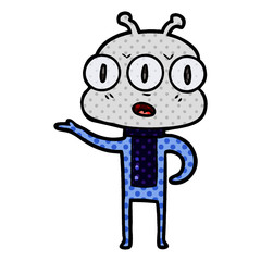 confused three eyed alien