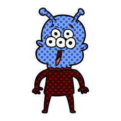 happy cartoon alien