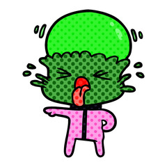 weird cartoon alien pointing