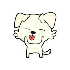 cartoon dog sticking out tongue