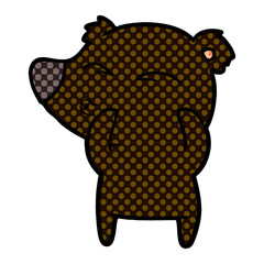 cartoon whistling bear