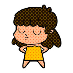 cartoon indifferent woman