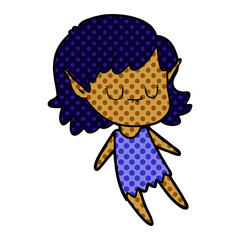 happy cartoon elf girl