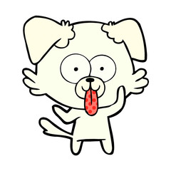 Obraz premium cartoon dog with tongue sticking out