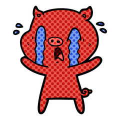 crying pig cartoon