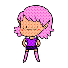 happy cartoon elf girl
