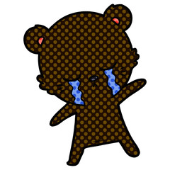 Obraz premium crying cartoon bear