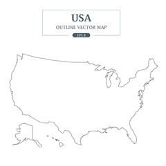 USA Map outline Vector Illustration