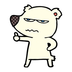 angry bear polar cartoon giving thumbs up