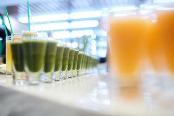 Many cocktails with tubules 