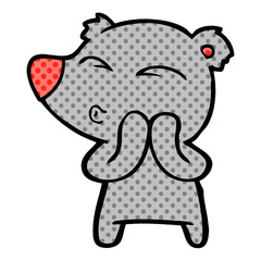 cartoon whistling bear