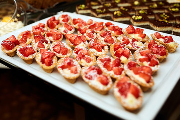 Strawberry cakes in a plate 