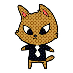 confused cartoon business cat