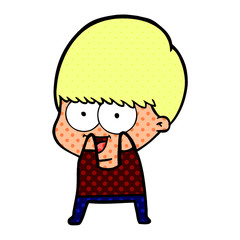 happy cartoon boy