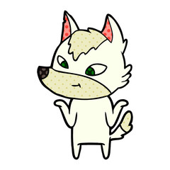 friendly cartoon wolf