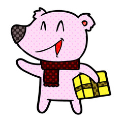laughing christmas bear cartoon