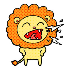 cartoon roaring lion