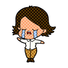 Obraz premium cartoon girl crying