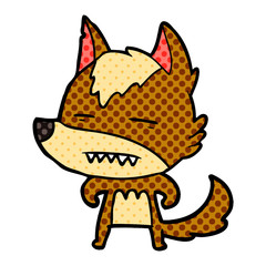 cartoon wolf showing teeth