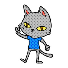 cartoon cat waving