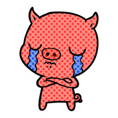 cartoon pig crying