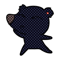 cartoon whistling bear