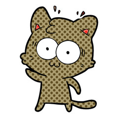 cartoon surprised cat