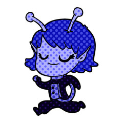 smiling alien girl cartoon