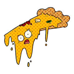 melting pizza cartoon