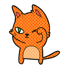 cartoon cat rubbing eye