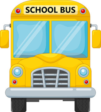 Vector illustration of cartoon school bus isolated on white background