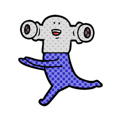 friendly cartoon alien running