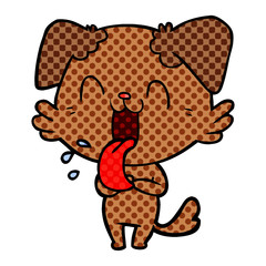 cartoon panting dog