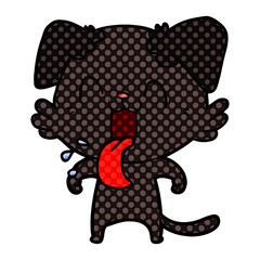 cartoon panting dog