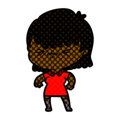Fototapeta premium annoyed cartoon girl