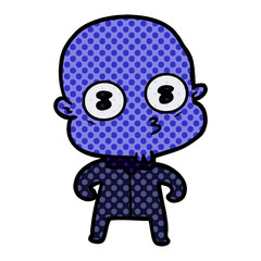 cartoon weird bald spaceman