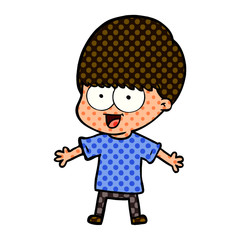 happy cartoon boy