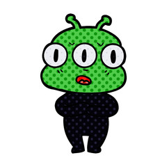 cartoon three eyed alien